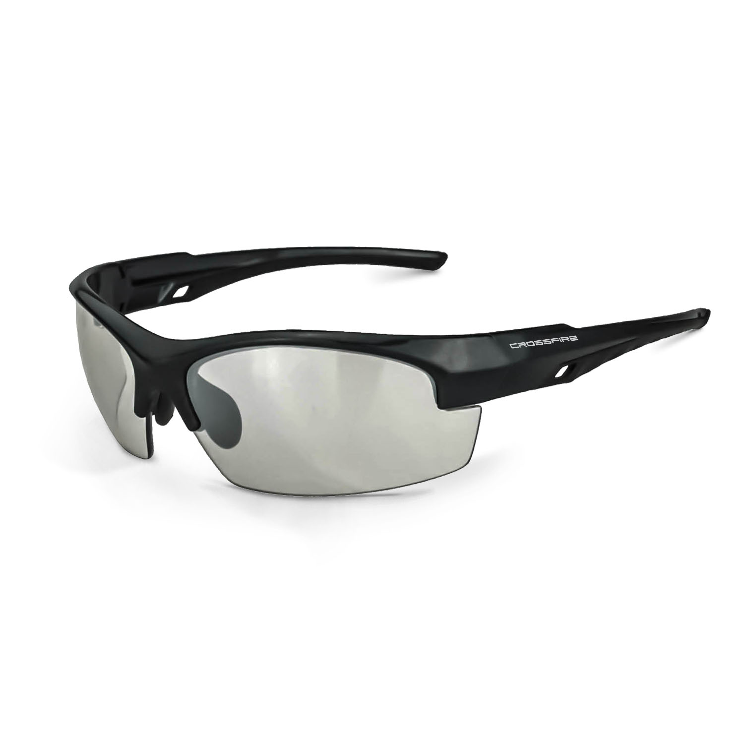 Crucible Premium Safety Eyewear - Shiny Black Frame - Indoor/Outdoor Lens