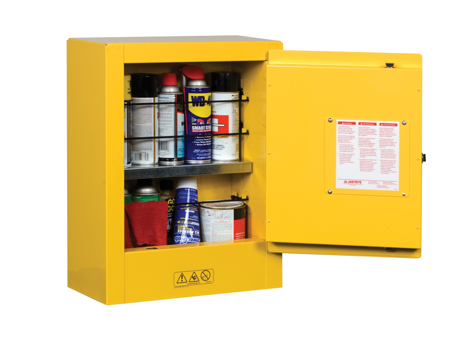 Justrite Mini Safety Cabinets in Yellow