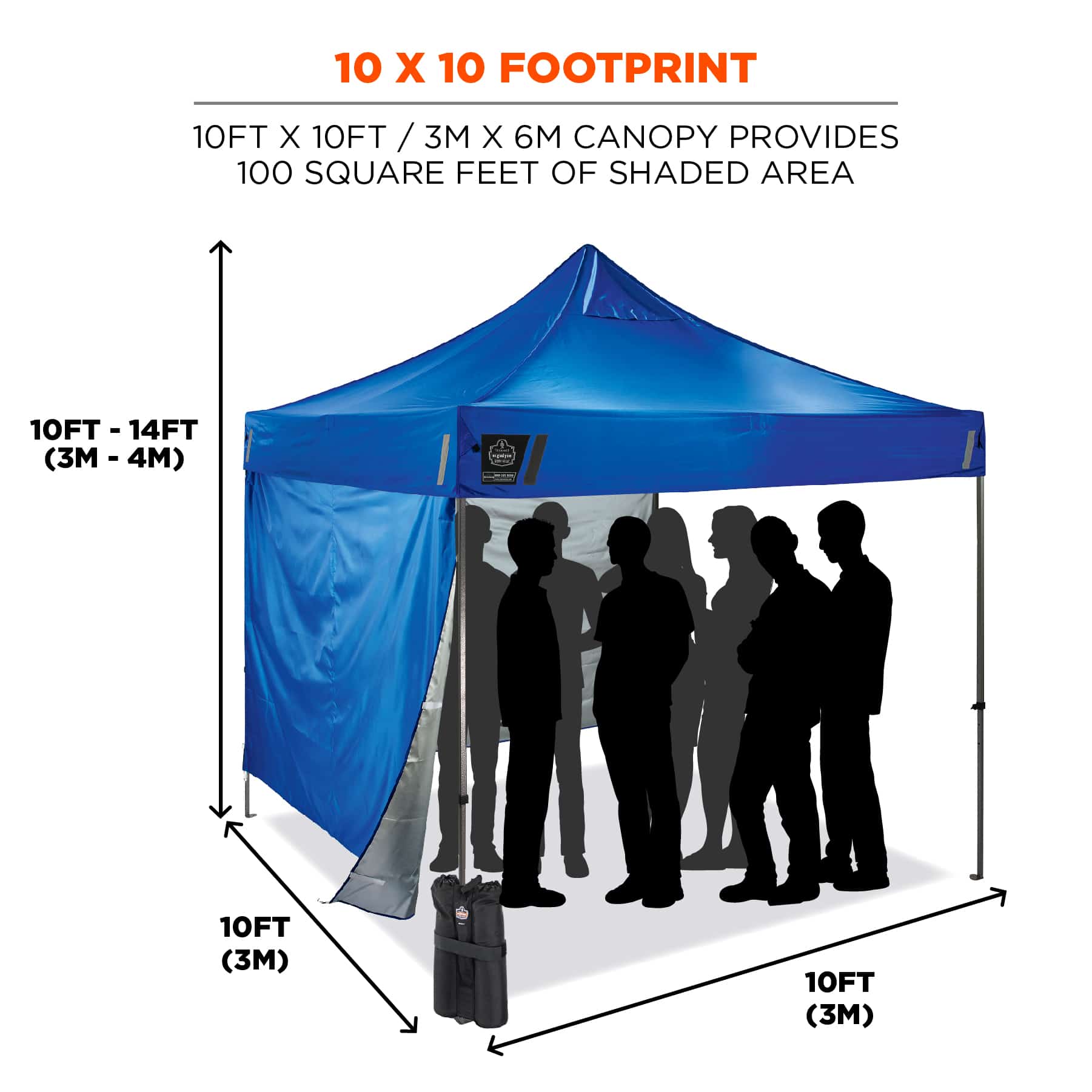 Heavy-Duty Pop-Up Tent Kit - 10ft x 10ft