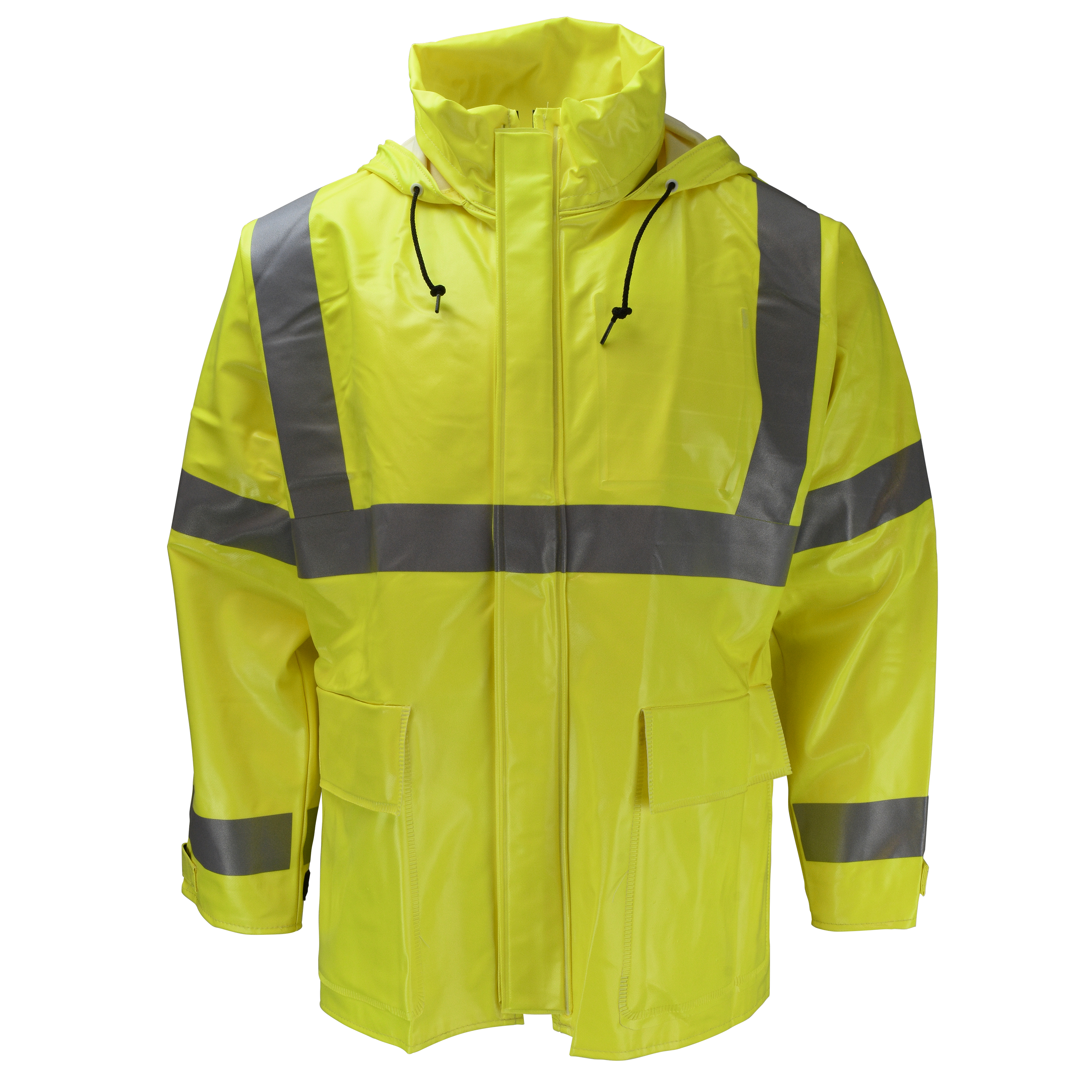 Dura Arc II Jacket with Attached Hood - Hi-Vis Lime - Size L