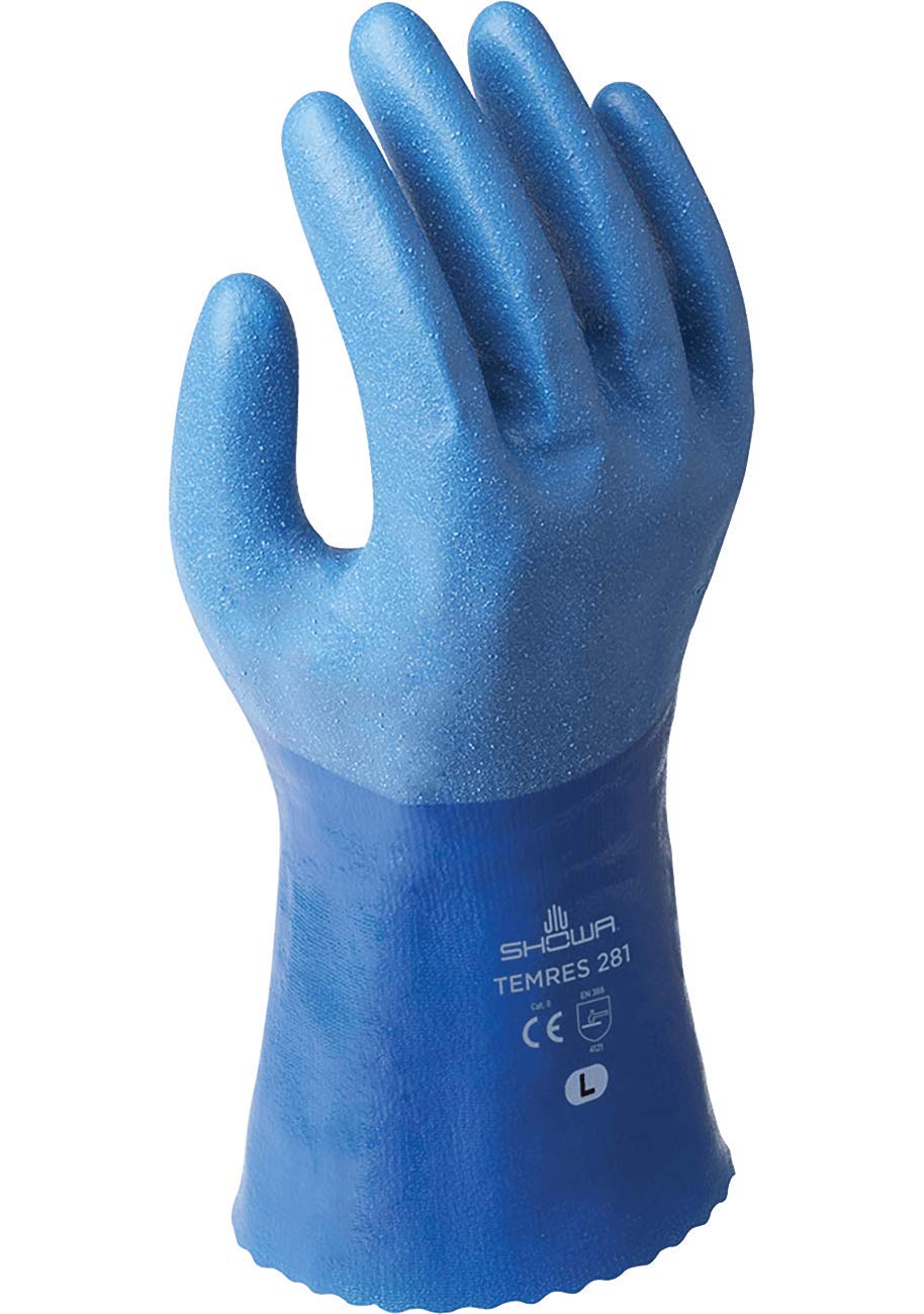 General purpose, full double polyurethane coating, nylon liner, blue, rough grip, extra large