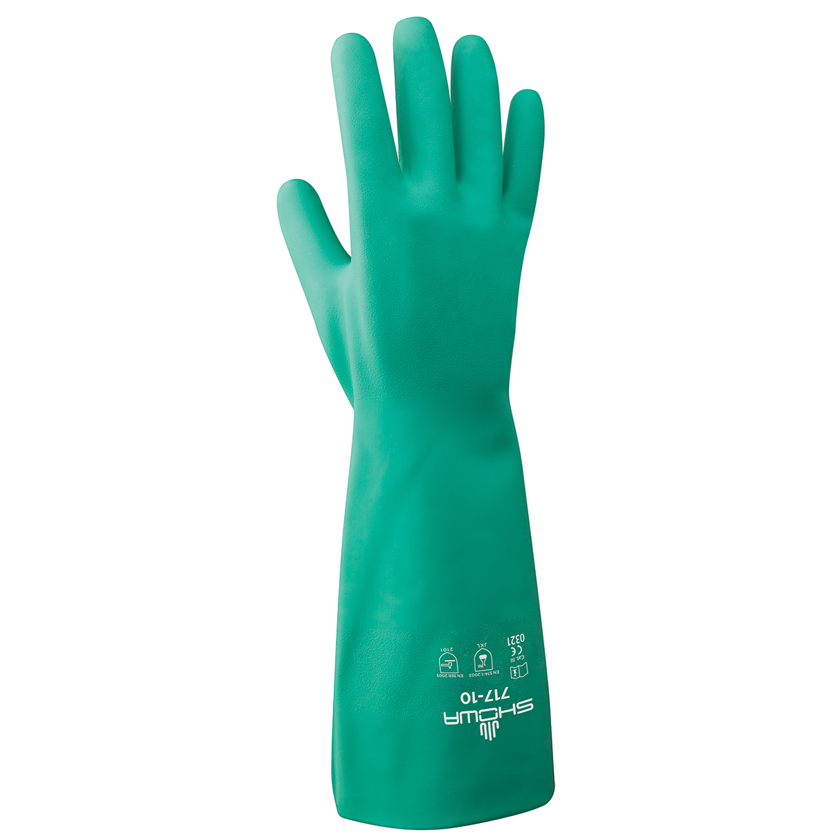 Chemical resistant unsupported nitrile, 13", 11-mil, light green, bisque finish, unlined, small