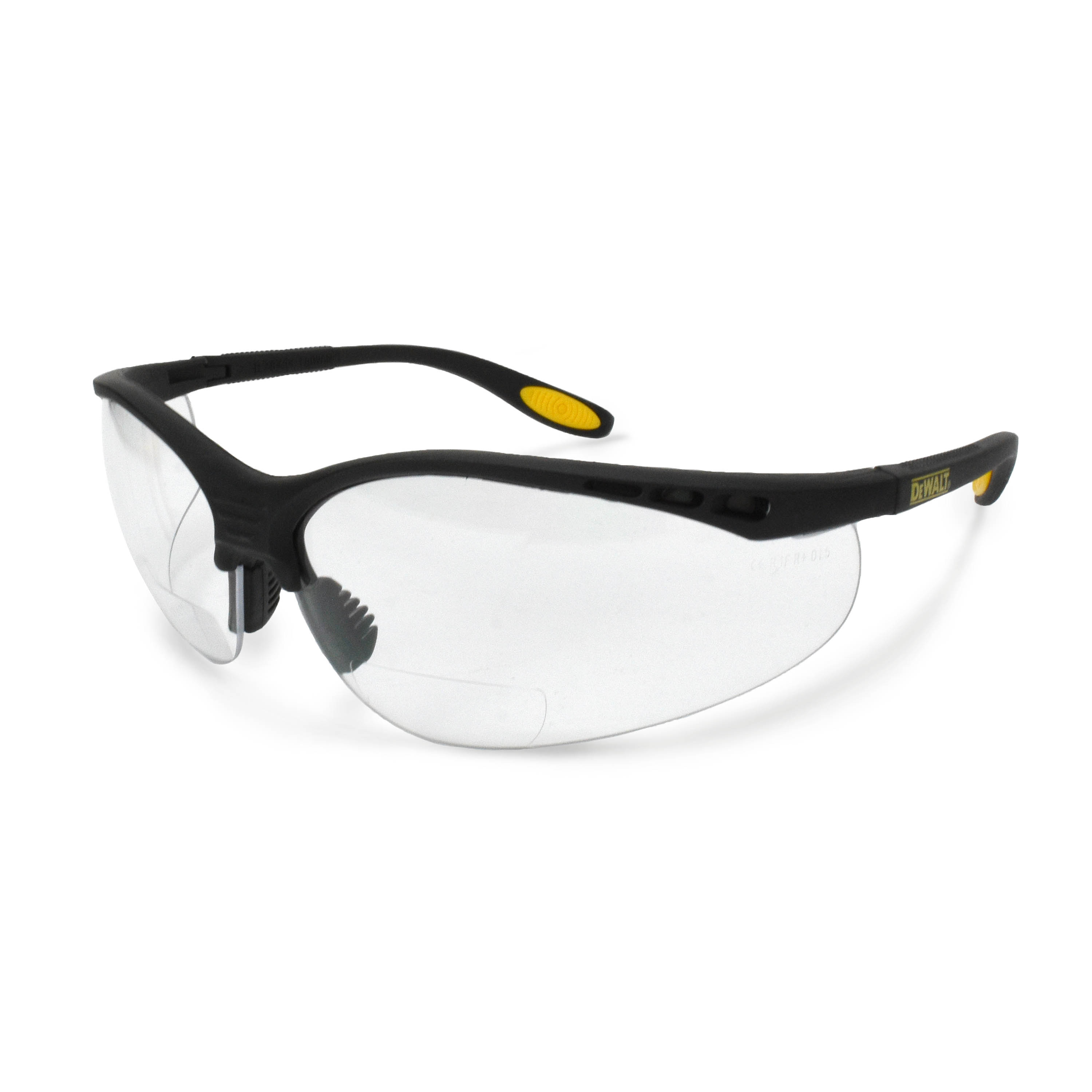 DPG59 Reinforcer RX™ Safety Glass - Black Frame - Clear Lens - 2.0 Diopter