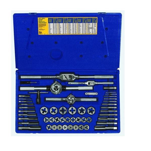 TAP + DIE 53PC SET MS/FRACTIONAL HEX