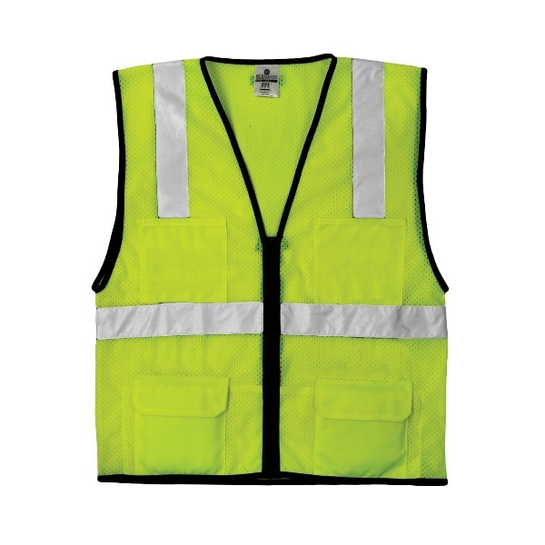 VEST, ECONOMY, 6-POCKET,MESH, LIME