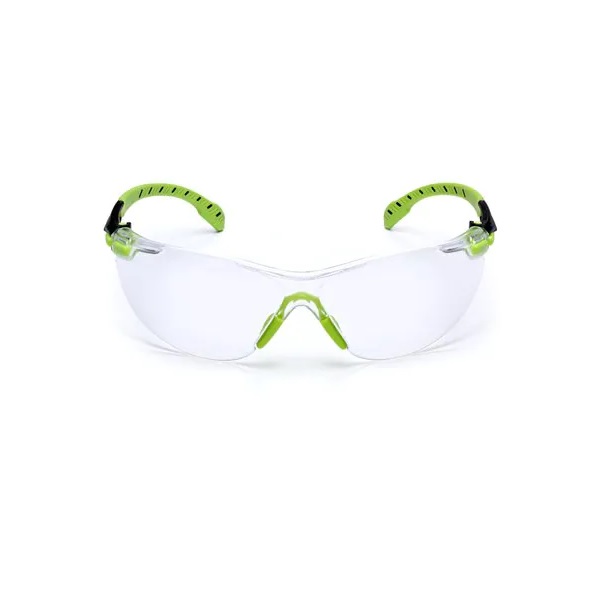SAFETY GLASSES,NEON GREEN FRAME,CLEAR LENS