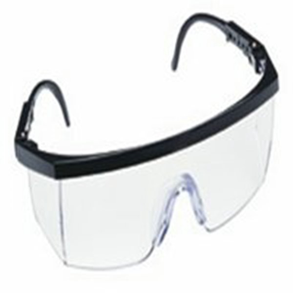 SAFETY GLASSES,NASSAU PL BLACK FRAME,CLEAR LENS