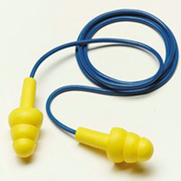 EARPLUG, REUSABLE, FLANGED PLUGS, W/ CORD, E.A.R