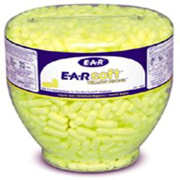 EARPLUGS,EAR SOFT,DISPOSABLE,YELLOW NEON,W/O CORD,NRR33