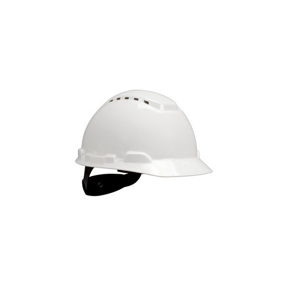 HARD HAT, VENTED, WHITE,RATCHET SUSPENSION