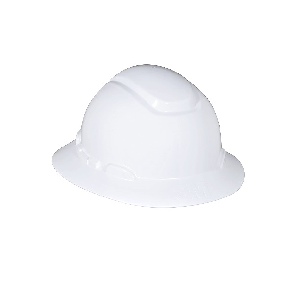 FULL BRIM HARD HAT WHITE 4-POINT SUSPENSION