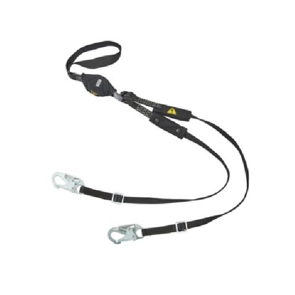 V-Series utility twin-leg adjustable energy absorbing lanyard, 6',36C small snaphooks, ANSI Z359.13-2013