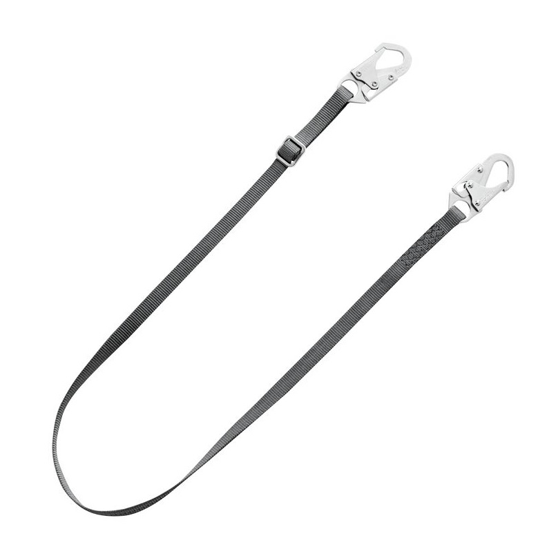 V-Series standard single-leg adjustable restraint lanyard, 6',36C small snaphooks, ANSI Z359.3-2017, CSA Z259.11-17