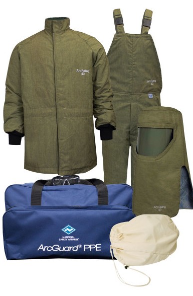 40 Cal ArcGuard® RevoLite™ Arc Flash Kit with Short Coat & Bib Overall - No Gloves (LG)