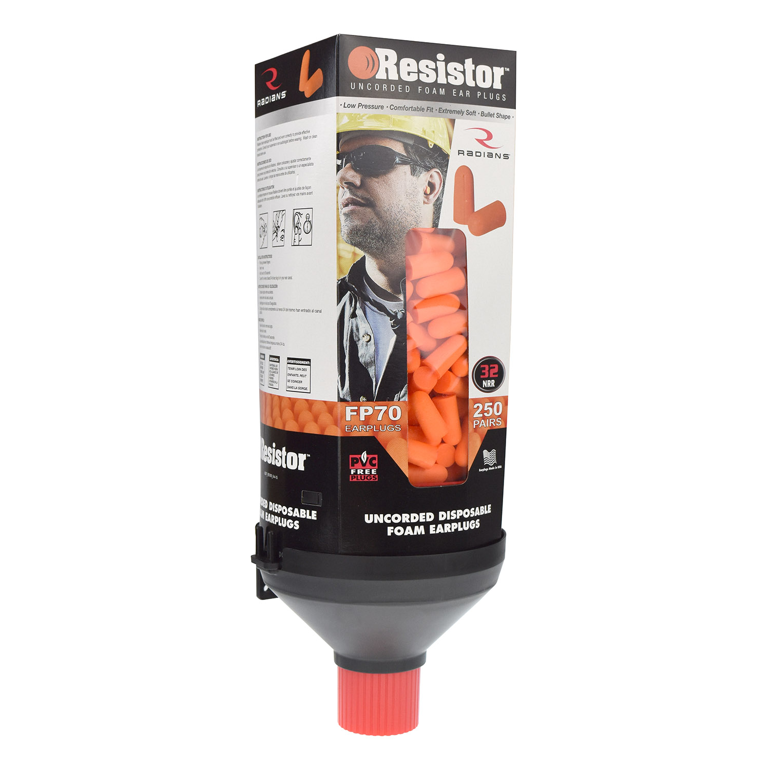 Resistor® 32 Foam Earplug Dispenser - 250 Pair