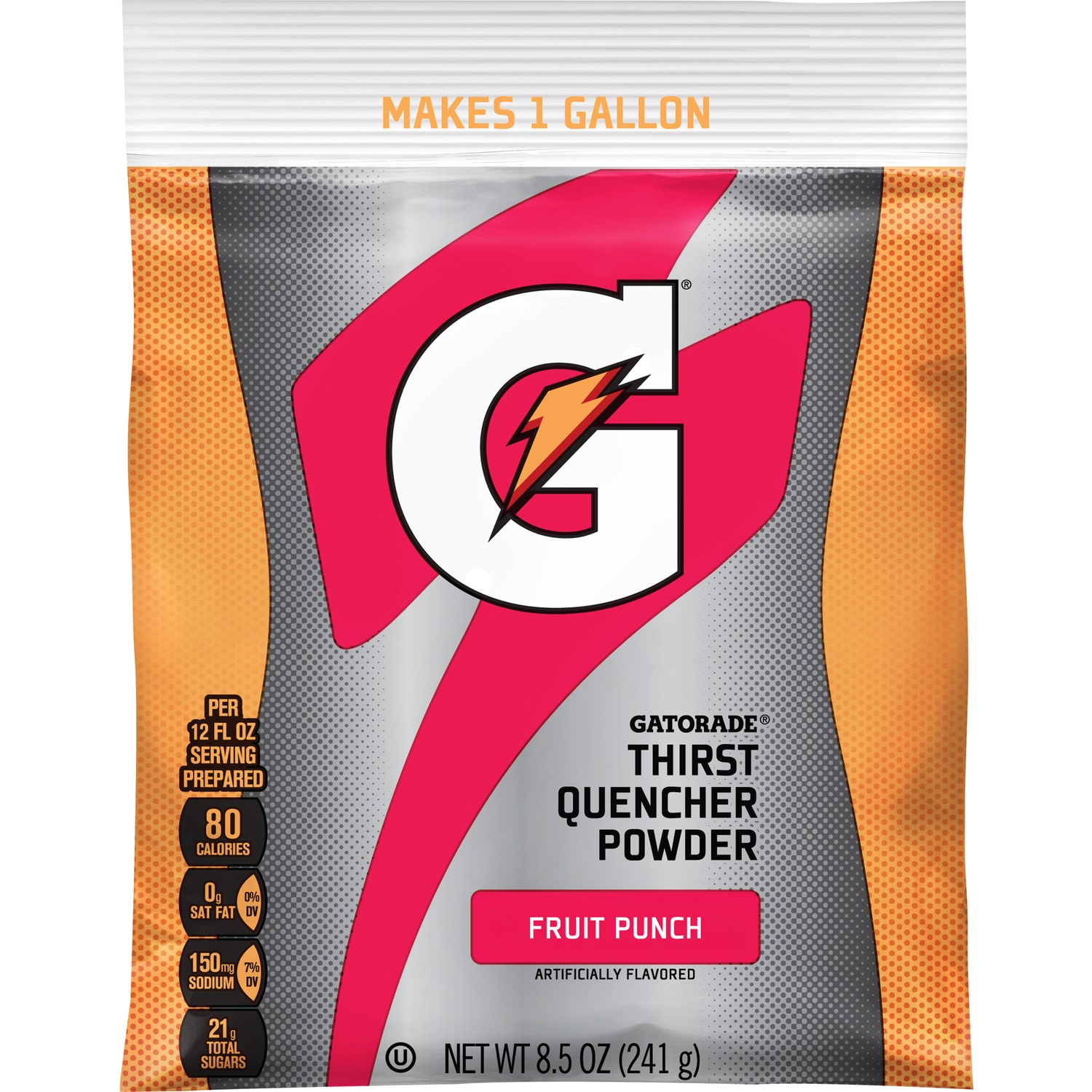 GATORADE, POWDER, FRUIT PUNCH, 8.5 OZ, YIELDS 1 GALLON
