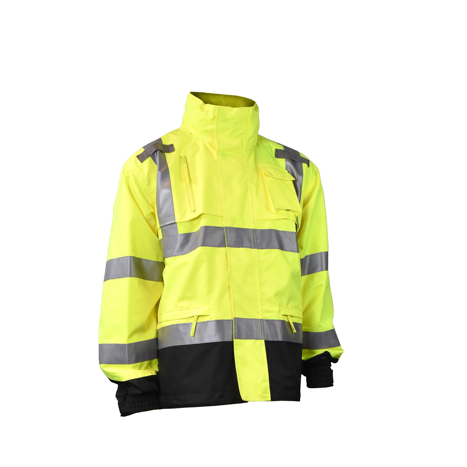 RW32-3Z1Y Heavy Duty Rip Stop Waterproof Rain Jacket - Hi-Vis Green - Size XL