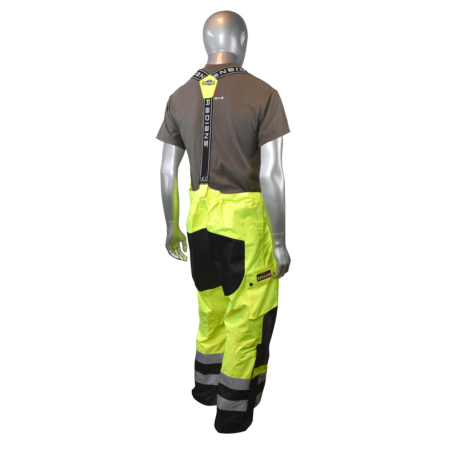 RW32-EZ1Y Heavy Duty Rip Stop Waterproof & Breathable Pants w/Bib - Hi-Vis Green - Size M