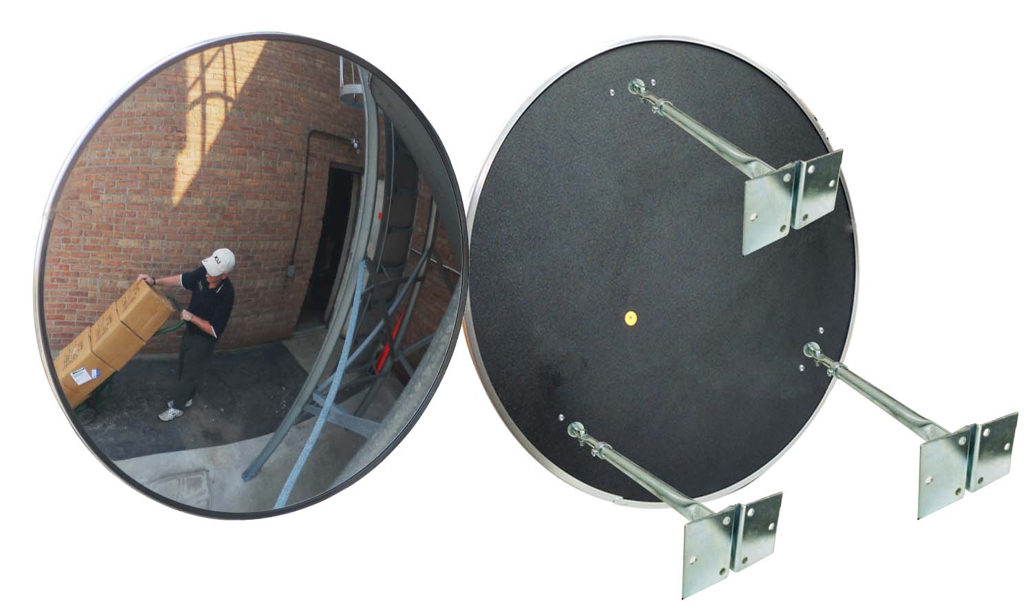 MIRROR Outdoor CONVEX  26" W/3 Telescope Bkts./Plastic Back