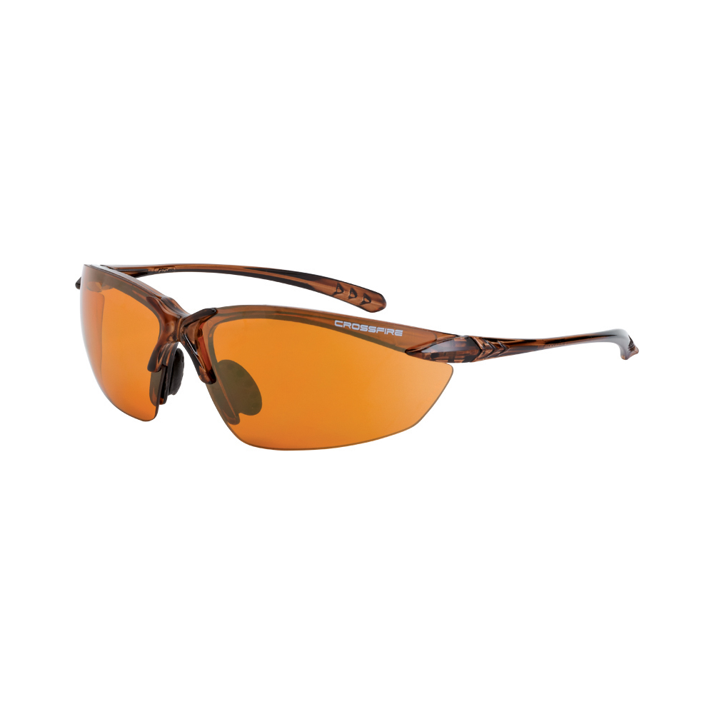 Sniper Premium Safety Eyewear - Crystal Brown Frame - HD Copper Lens