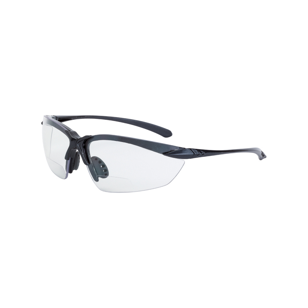 Sniper Bifocal Safety Eyewear - Shiny Pearl Gray Frame - Clear Lens - 1.5 Diopter
