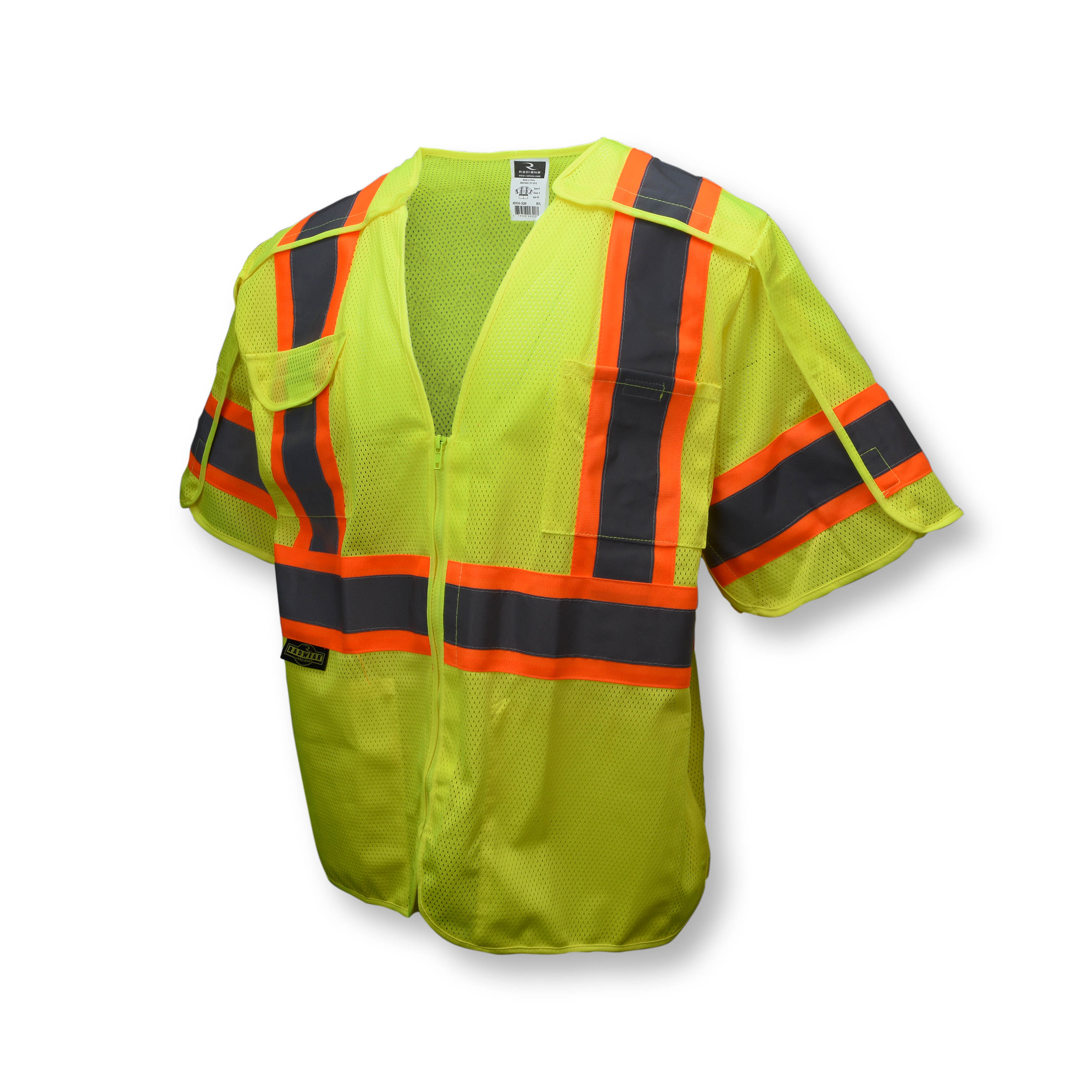 SV24-3 Type R Class 3 Breakaway Mesh Surveyor Vest - Green - Size 3X-5X