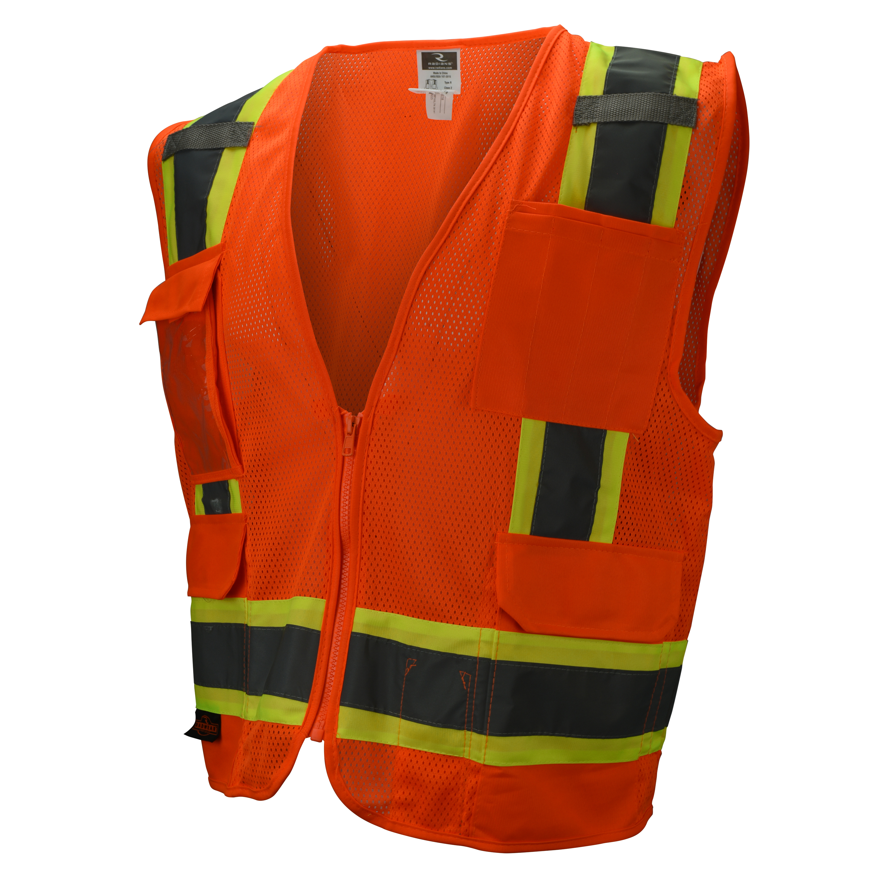 SV6 Two Tone Surveyor Type R Class 2 Mesh Safety Vest - Orange - Size XL