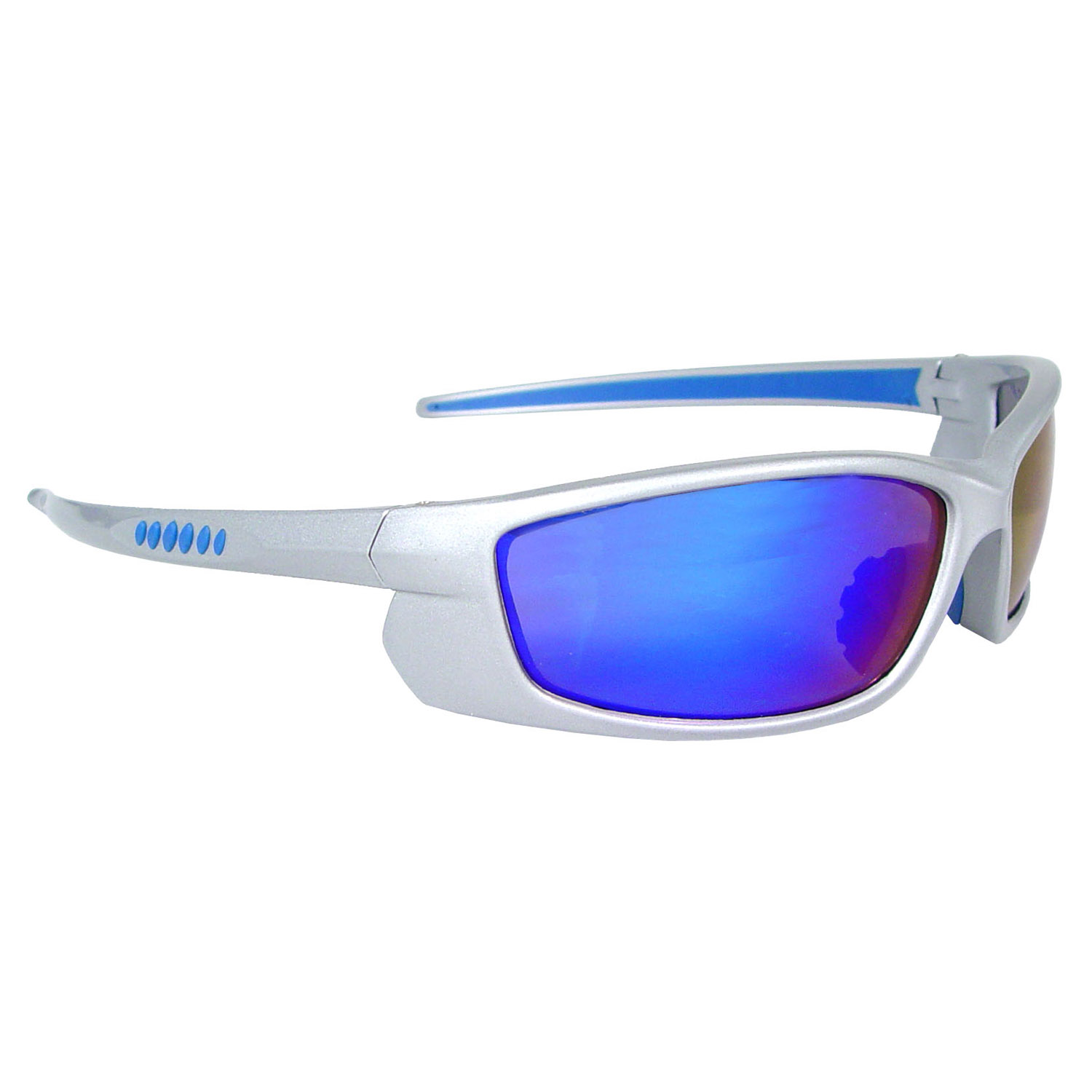 Voltage™ Safety Eyewear - Silver Frame - Electric Blue Lens