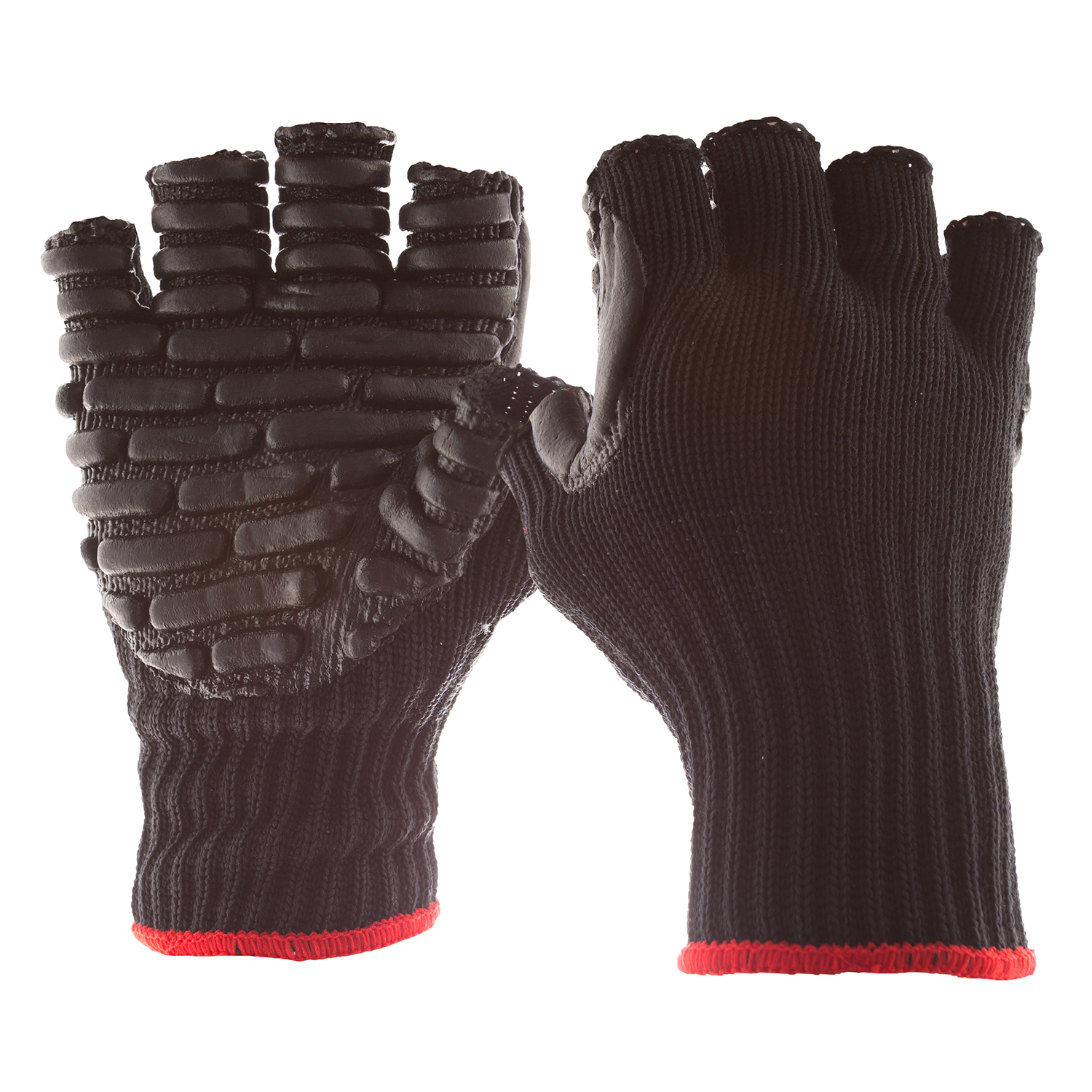 IMPACTO BLACKMAXX TOUCH M 1/2FINGER GLOVE RED CUFF