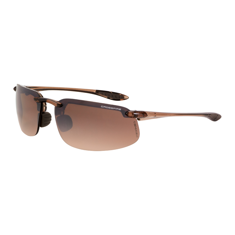 ES4 Premium Safety Eyewear - Crystal Brown Frame - HD Brown Flash Mirror Lens