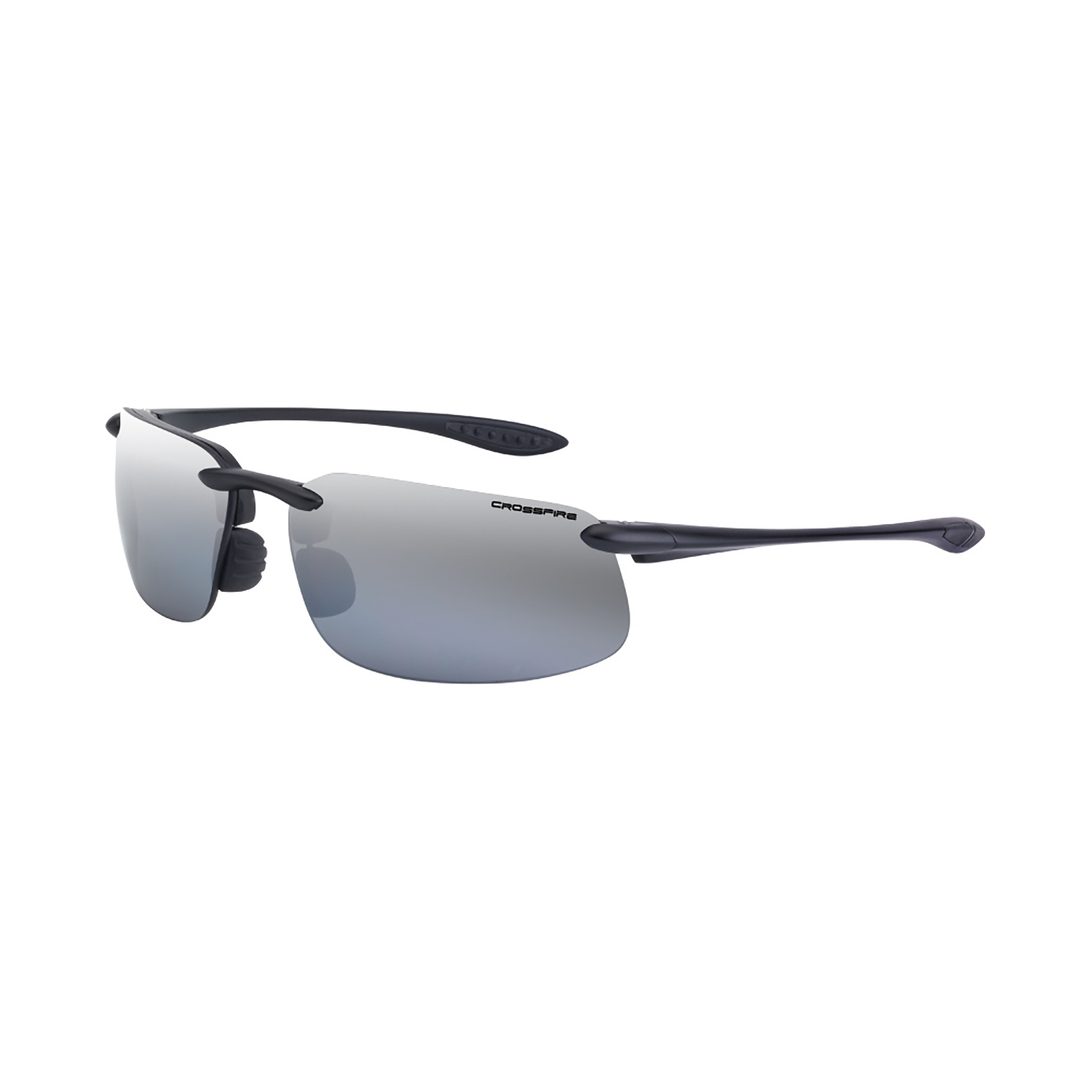 ES4 Premium Safety Eyewear - Shiny Black Frame - Silver Mirror Lens