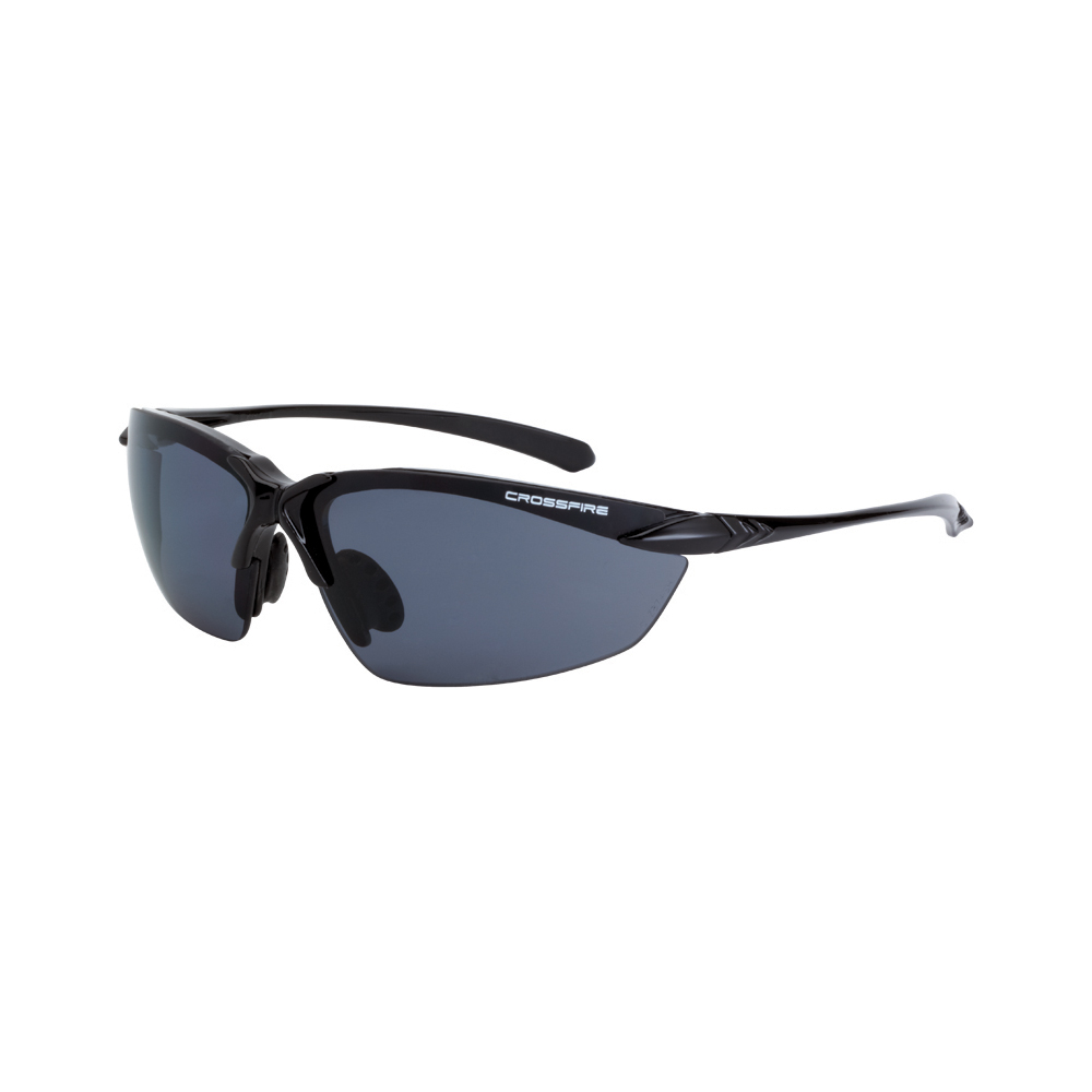 Sniper Premium Safety Eyewear - Shiny Black Frame - Polarized Smoke Lens